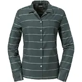 Schöffel Chemisier 'Roslyn' gris foncé / vert / blanc