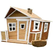 Axi Lisa Maison Enfant En Bois | Maison De Jeux Pour L'Extérieur / Jardin En Marron & Blanc | Maisonnette / Cabane De Jeu Avec Des Fenêtres &