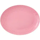 Lyngby Porcelæn Rhombe Color Oval Serving-28.5x21.5 Cm Dish Rose