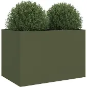 vidaXL Jardinière vert olive 62x40x39 cm acier