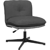vidaXL Chaise de bureau Pivotante Tissu gris foncé