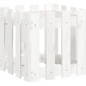 vidaXL Jardinière avec design de clôture blanc 40x40x40 cm pin massif