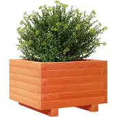 vidaXL Jardinière cire marron 40x40x26,5 cm bois de pin massif