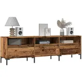 vidaXL Armoire TV imitation vieux bois 150x30x44,5 cm Matériau dérivé du bois