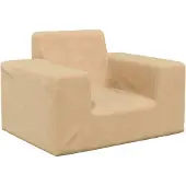 vidaXL Canapé pour enfants Crème Doux en peluche