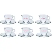 Smeg 6 tasses à expresso en verre avec soucoupes, Tasse, Transparent