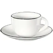 Asa selection Tasse à espresso avec soucoupe Selection À Table Ligne Noire, 70 ml