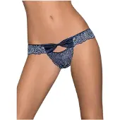 Obsessive Auroria - culotte femme brodée avec nœud - bleu