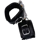 Zado - menottes poignet cuir avec mousqueton - noir