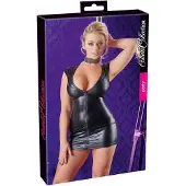 Cottelli - robe moulante sans manches brillante - noir - XL