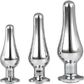 Dreamtoys Gleaming Love - coffret de plugs anaux « pointe » (argent, set de 3)
