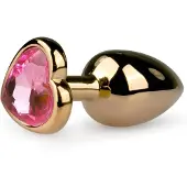 EasyToys - plug anal métal - bijou doré rose - 2,5 cm