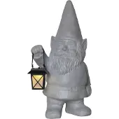 Star Trading Figurine solaire à LED'Gnomy' nain avec lanterne, gris