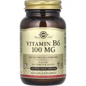 Solgar , Vitamine B6, 100 mg, 250 Gélules Végétales