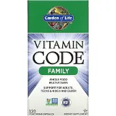 Garden of life , Vitamin Code, Famille, Multivitamines Alimentaires Complètes, 120 Gélules Végétariennes