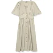 Vero Moda Melaney Short Sleeve Dress Beige M Femme