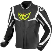 Berik Wild Chase Black White Leather Motorcycle Jacket Taille 50