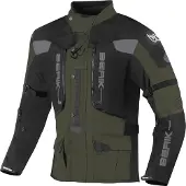 Berik Veste textile imperméable 3 en 1 Dakota pour moto, noir/vert, 52