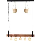 Brilliant , suspension Bankwood, 5 bras, noir/aspect bois, 99541/76
