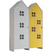 Vipack - CASAMI BRUGES Ensemble de 2 pièces composé de : Armoire à 1 porte avec façade en jaune et en blanc