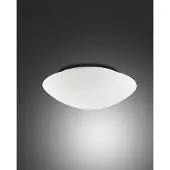 FABAS LUCE Plafonnier Moderne Pandora En Métal Et Verre Soufflé, Culot E27 60W, Détecteur De Mouvement Intégré, Diamètre 30 Cm, Blanc, Réf 3222-61-102