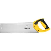Topex Scie à main pour boîte à onglet 350 mm, 13TPI dents trempées Scie à bois pour coupes d'onglet sur plinthes - Scie polyvalente