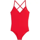 Puma V Neck Swimsuit Rouge S Femme