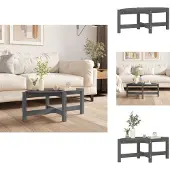 vidaXL Table basse Gris 87x48x35 cm Pin massif - Tables basses