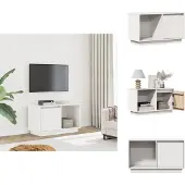 vidaXL Meuble TV Blanc 74x35x44 cm Pin massif - Meubles TV