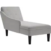 vidaXL Chaise longue avec coussin et accoudoir droit Gris nuage Tissu