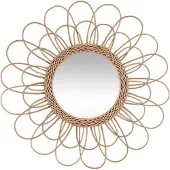 Atmosphera Miroir mural Fleur en Rotin D 56 cm