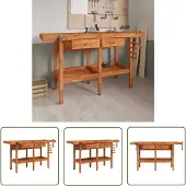 The Living Store établi avec tiroirs étaux 162x62x83 cm acacia