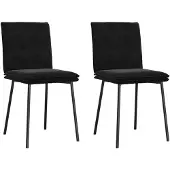 vidaXL Chaise de salle à manger 2 pcs. noir velours