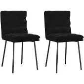 vidaXL Chaise de salle à manger 2 pcs. noir velours