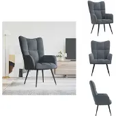vidaXL Fauteuil relax gris foncé velours - Fauteuil