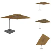 vidaXL Parasol avec pied Taupe - Parasols & ombrelles
