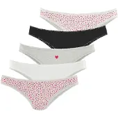 LASCANA Slip gris chiné / rouge / noir / blanc cassé