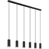 Globo - lampe suspendue - Robby - noir - métal - grande lampe de table pour salle à manger - GU10 - 57911-6HB