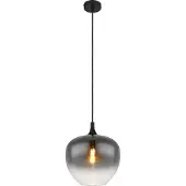 Globo Lampe pendante Maxy - Noir - Verre fumé - Ø29 cm - Raccord E27 - Réglable & Dimmable Description du produit