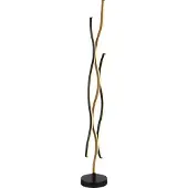 Globo Lampadaire Geronimo noir avec du bois