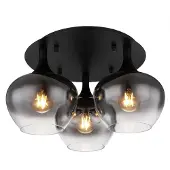 Globo Lighting Plafonnier métal noir mat, 3x E27