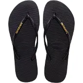 Havaianas Slim Femme - Tongues et Sandales, Noir - Taille 35/36 - Plastique