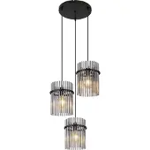 Globo Lampe à suspendre métal noir mat, 3x E27