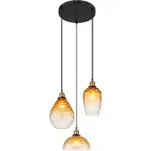 Globo Lighting Lampe à suspendre Salon Verre Lampe à suspendre Salle à manger Ambre 15786-3H1