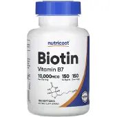 Nutricost , Biotine, Vitamine B7, 10 000 mcg, 150 Softgels