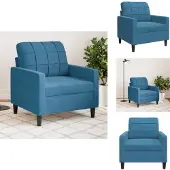 vidaXL Fauteuil bleu 60 cm velours