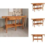 vidaXL Établi avec tiroirs étaux 162x62x83 cm acacia - Établis