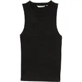Tom Tailor Coated Rib Sleeveless T-shirt Noir M Femme
