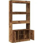 vidaXL Buffet haut vieux bois 92x33x180 cm bois d'ingénierie