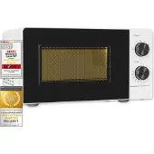 Exquisit Micro-ondes 20 L, 700 watts, plateau tournant de 24,5 cm, 5 niveaux de puissance, minuterie, fonction décongélation, 2 boutons rotatifs, MW950-070 blanc